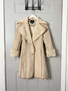 Vintage Y2K Mossimo Tan Faux Fur Vegan Penny Lane Coat